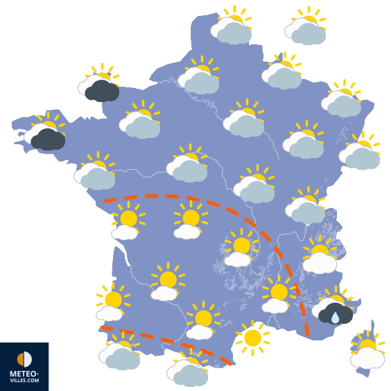 Carte de prévisions du temps du Samedi 28 février 2026