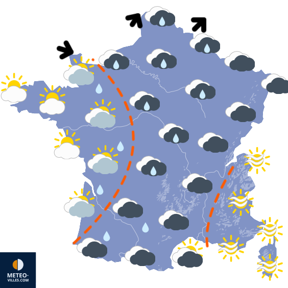 Carte de prévisions du temps du Samedi 28 février 2026