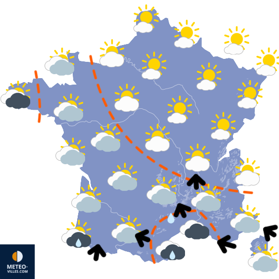 Carte de prévisions du temps du Mardi 24 février 2026