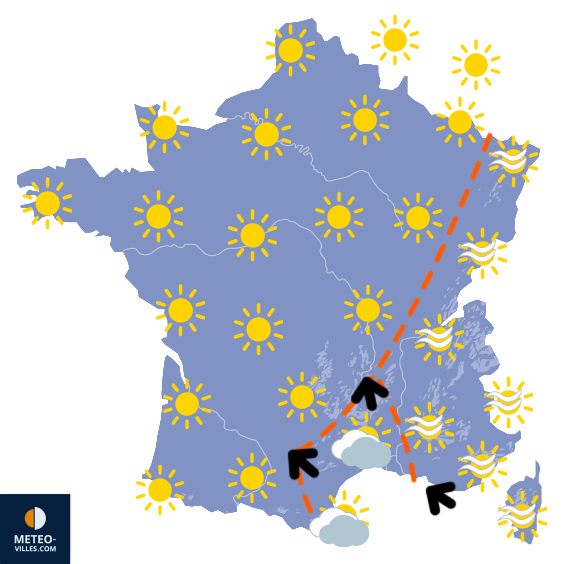 Carte de prévisions du temps du Jeudi 26 février 2026