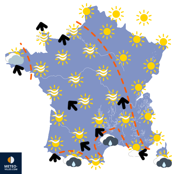 Carte de prévisions du temps du Samedi 28 février 2026