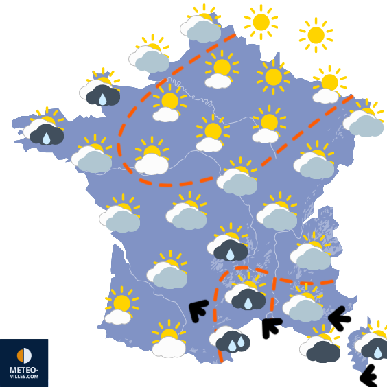 Carte de prévisions du temps du Vendredi 27 février 2026