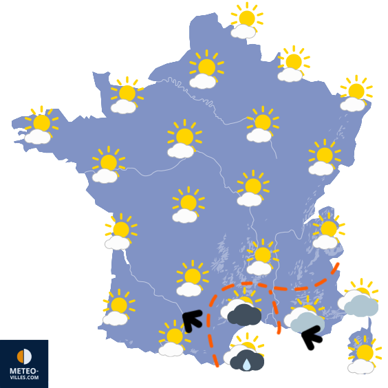 Carte de prévisions du temps du Vendredi 27 février 2026