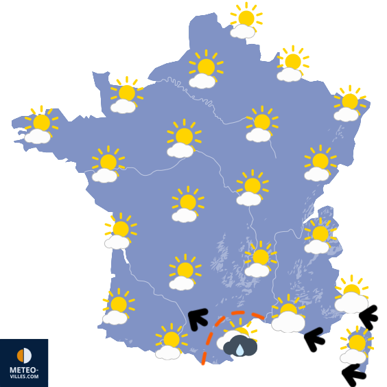 Carte de prévisions du temps du Vendredi 27 février 2026