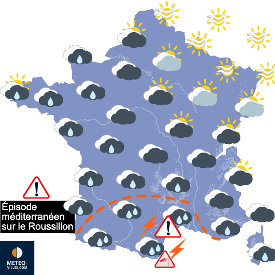 Carte de prévisions du temps du Dimanche 1 mars 2026
