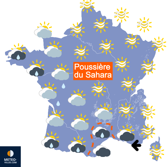 Carte de prévisions du temps du Samedi 7 mars 2026