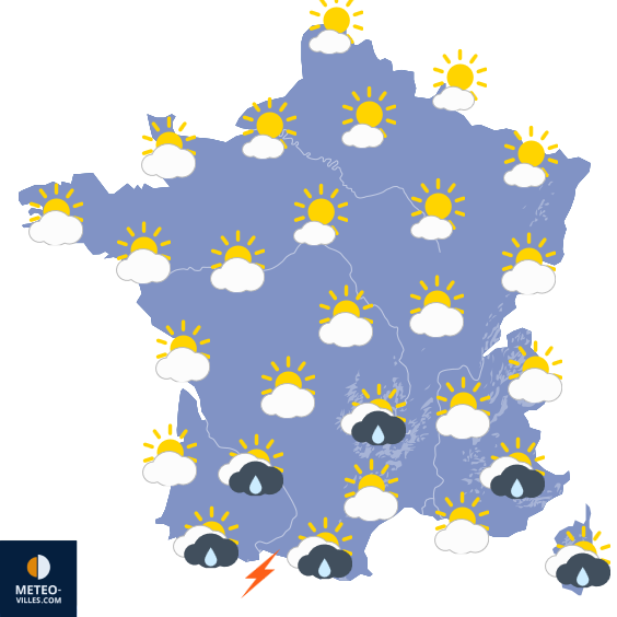 Carte de prévisions du temps du Samedi 28 février 2026