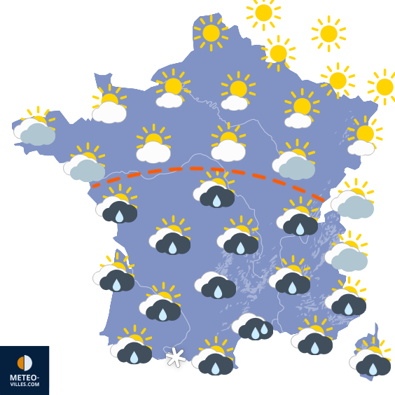 Carte de prévisions du temps du Dimanche 8 mars 2026