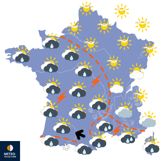 Carte de prévisions du temps du Dimanche 8 mars 2026