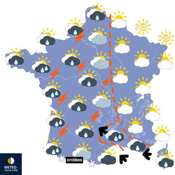 Carte de prévisions du temps du Vendredi 6 mars 2026
