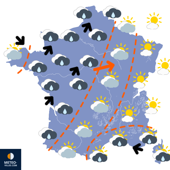 Carte de prévisions du temps du Vendredi 6 mars 2026