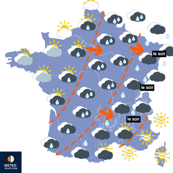 Carte de prévisions du temps du Mardi 10 mars 2026