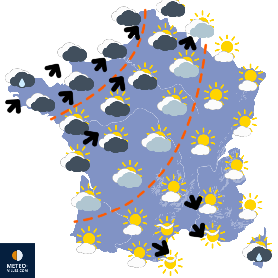 Carte de prévisions du temps du Mercredi 11 mars 2026