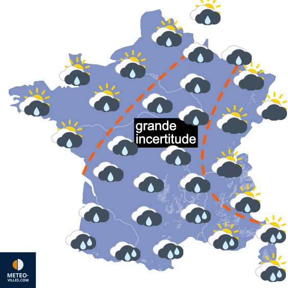 Carte de prévisions du temps du Samedi 14 mars 2026