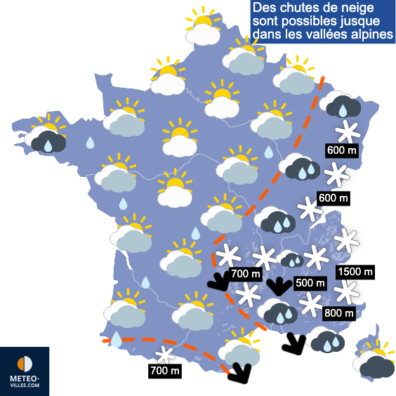 Carte de prévisions du temps du Samedi 14 mars 2026