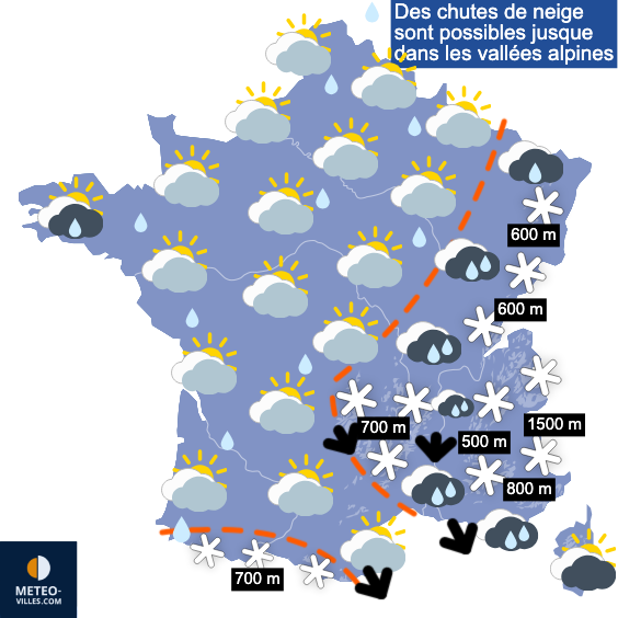 Carte de prévisions du temps du Samedi 14 mars 2026