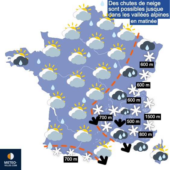 Carte de prévisions du temps du Samedi 14 mars 2026