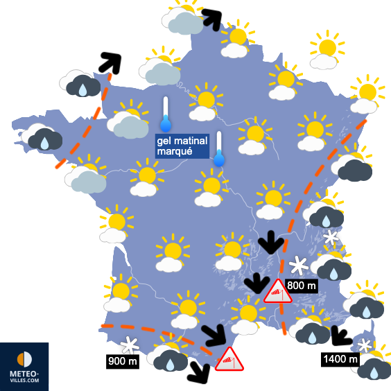 Carte de prévisions du temps du Dimanche 15 mars 2026
