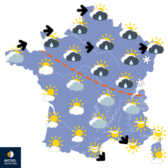 Carte de prévisions du temps du Friday, March 13, 2026