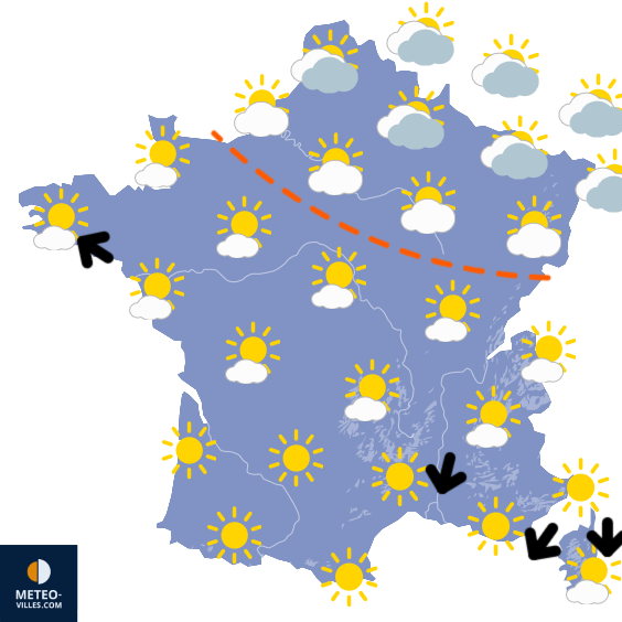Carte de prévisions du temps du Friday, March 13, 2026