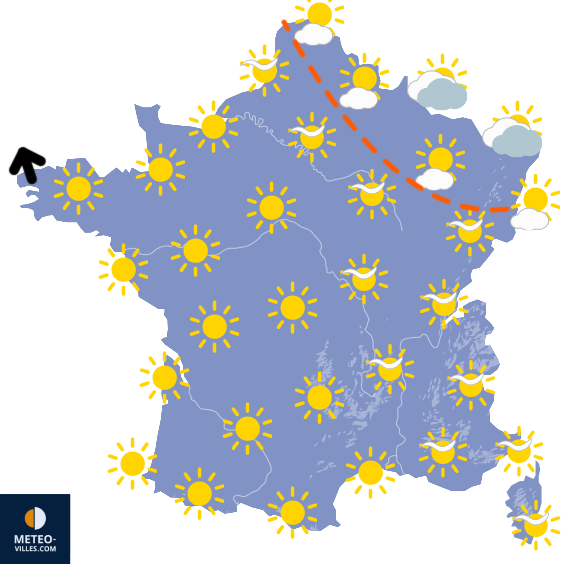 Carte de prévisions du temps du Mardi 17 mars 2026
