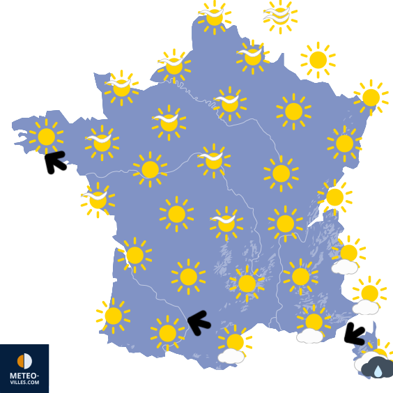 Carte de prévisions du temps du Friday, March 13, 2026