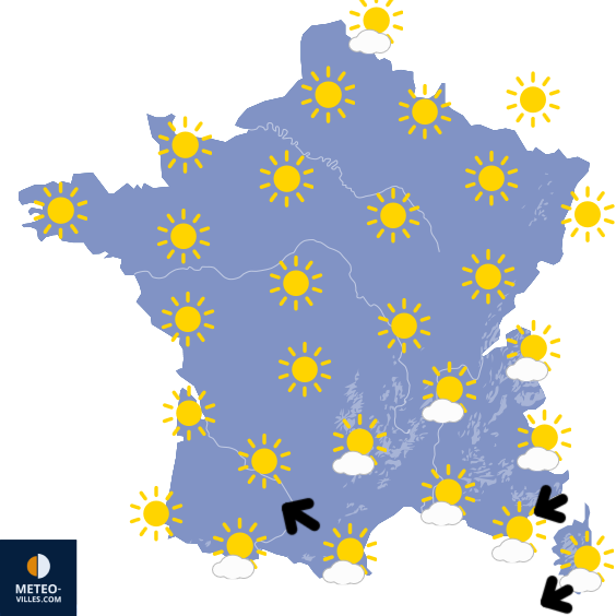 Carte de prévisions du temps du Dimanche 15 mars 2026