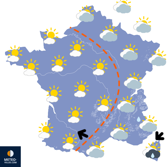 Carte de prévisions du temps du Friday, March 13, 2026