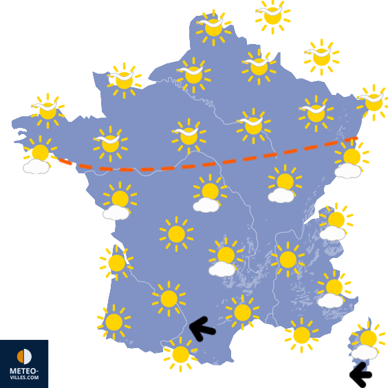 Carte de prévisions du temps du Mardi 17 mars 2026