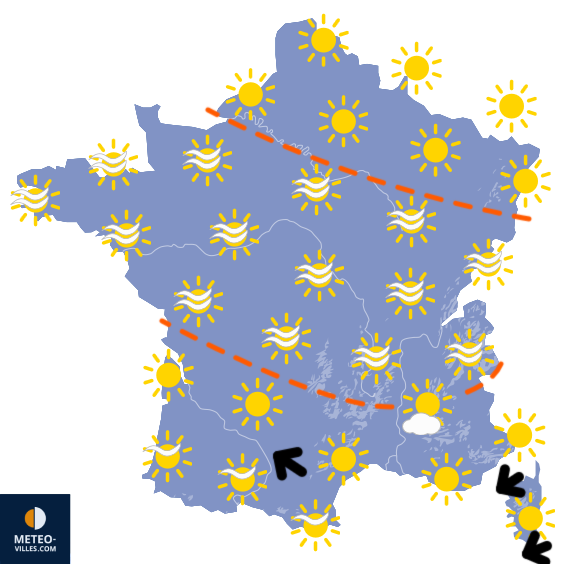 Carte de prévisions du temps du Wednesday, March 18, 2026