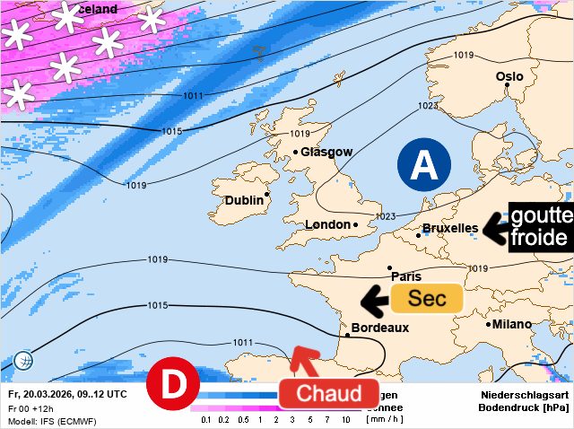 Carte de prévisions d'europe du Vendredi 20 mars 2026