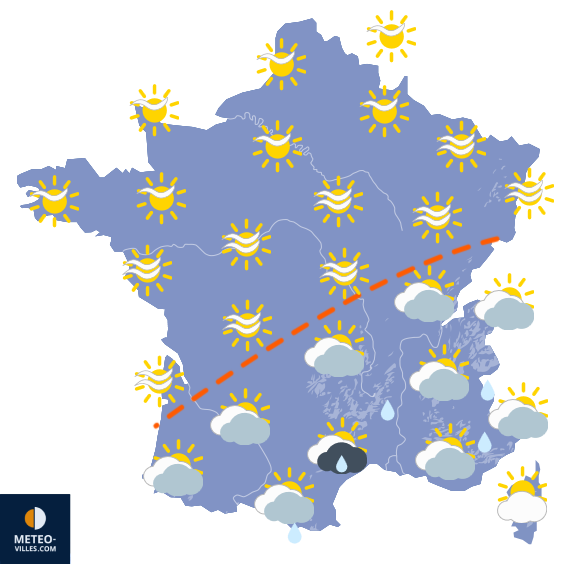 Carte de prévisions du temps du Samedi 14 mars 2026