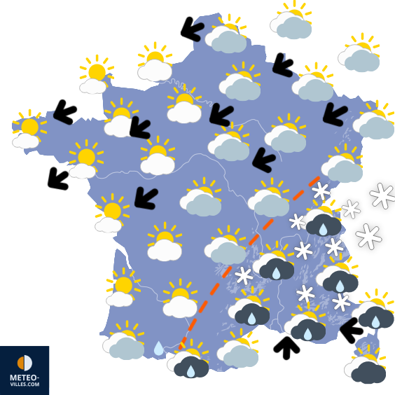 Carte de prévisions du temps du Samedi 21 mars 2026