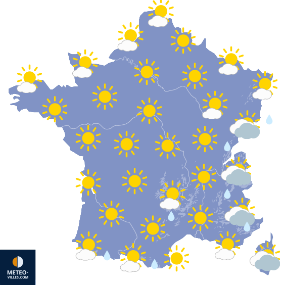 Carte de prévisions du temps du Samedi 21 mars 2026