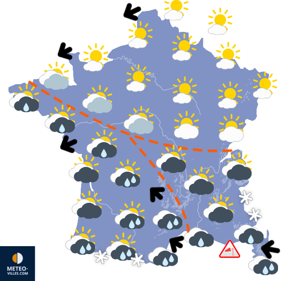 Carte de prévisions du temps du Dimanche 22 mars 2026
