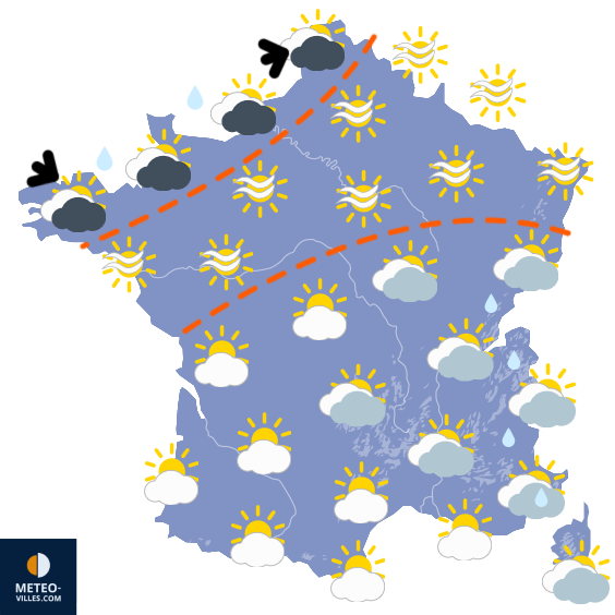 Carte de prévisions du temps du Wednesday, March 18, 2026