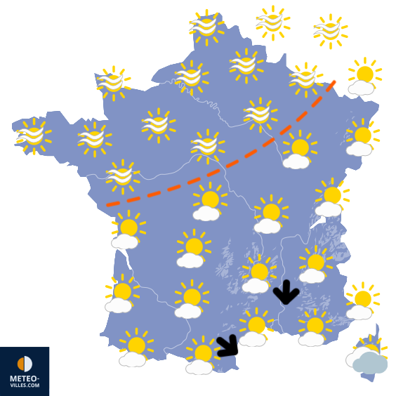 Carte de prévisions du temps du Vendredi 20 mars 2026