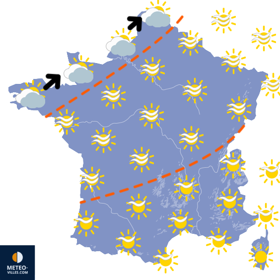 Carte de prévisions du temps du Vendredi 20 mars 2026