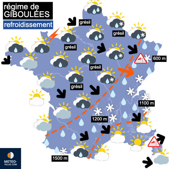 Carte de prévisions du temps du Mardi 24 mars 2026