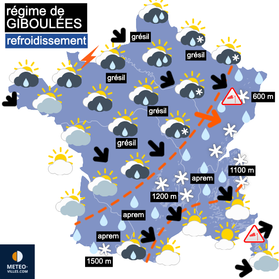 Carte de prévisions du temps du Wednesday, March 25, 2026