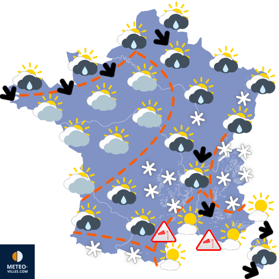 Carte de prévisions du temps du Vendredi 20 mars 2026