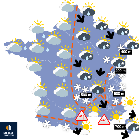 Carte de prévisions du temps du Mardi 24 mars 2026