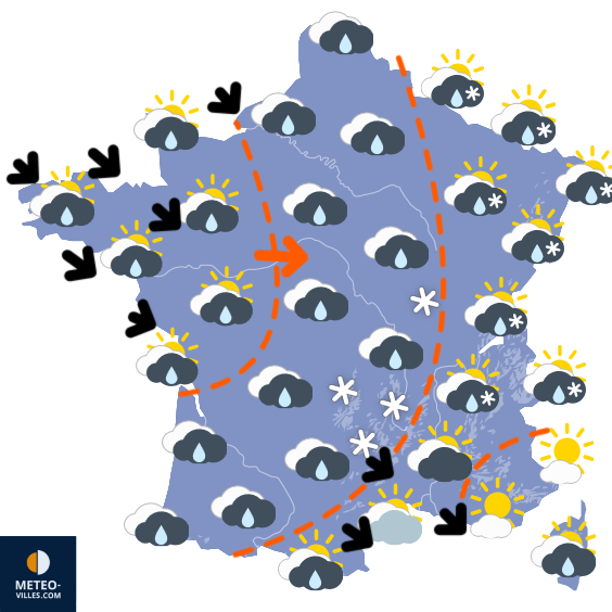 Carte de prévisions du temps du Saturday, March 21, 2026