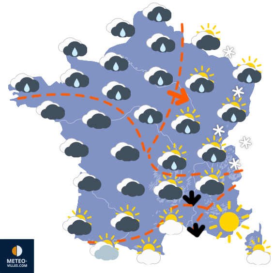Carte de prévisions du temps du Dimanche 22 mars 2026