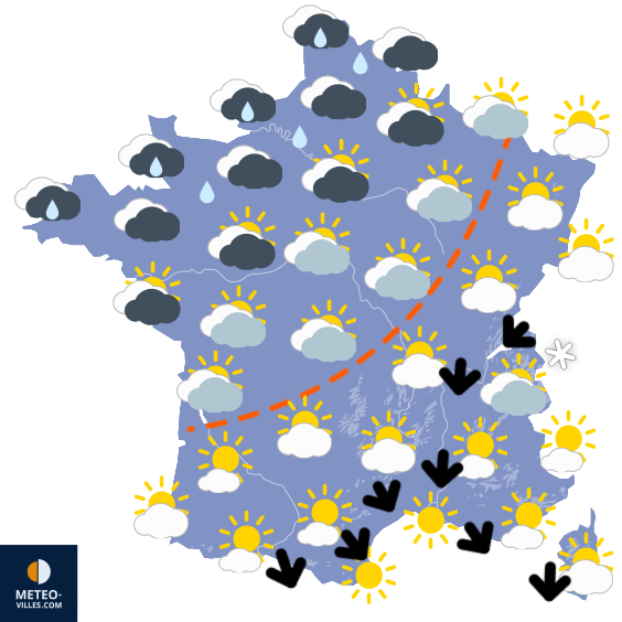 Carte de prévisions du temps du Jeudi 26 mars 2026