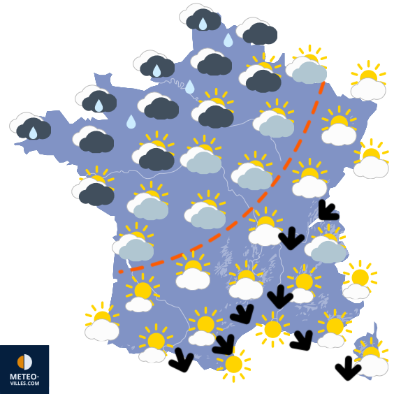 Carte de prévisions du temps du Vendredi 27 mars 2026