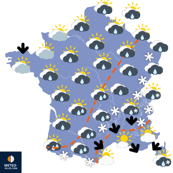 Carte de prévisions du temps du Dimanche 22 mars 2026