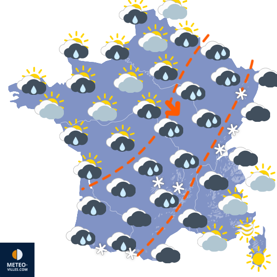 Carte de prévisions du temps du Mardi 24 mars 2026