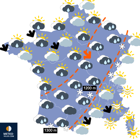 Carte de prévisions du temps du Samedi 28 mars 2026
