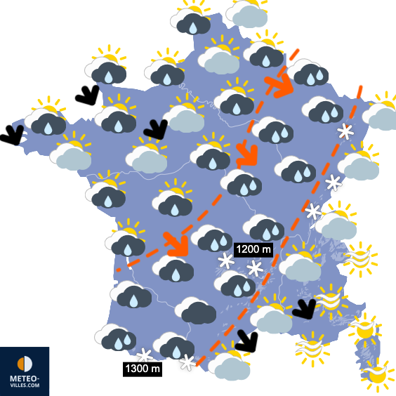 Carte de prévisions du temps du Vendredi 27 mars 2026